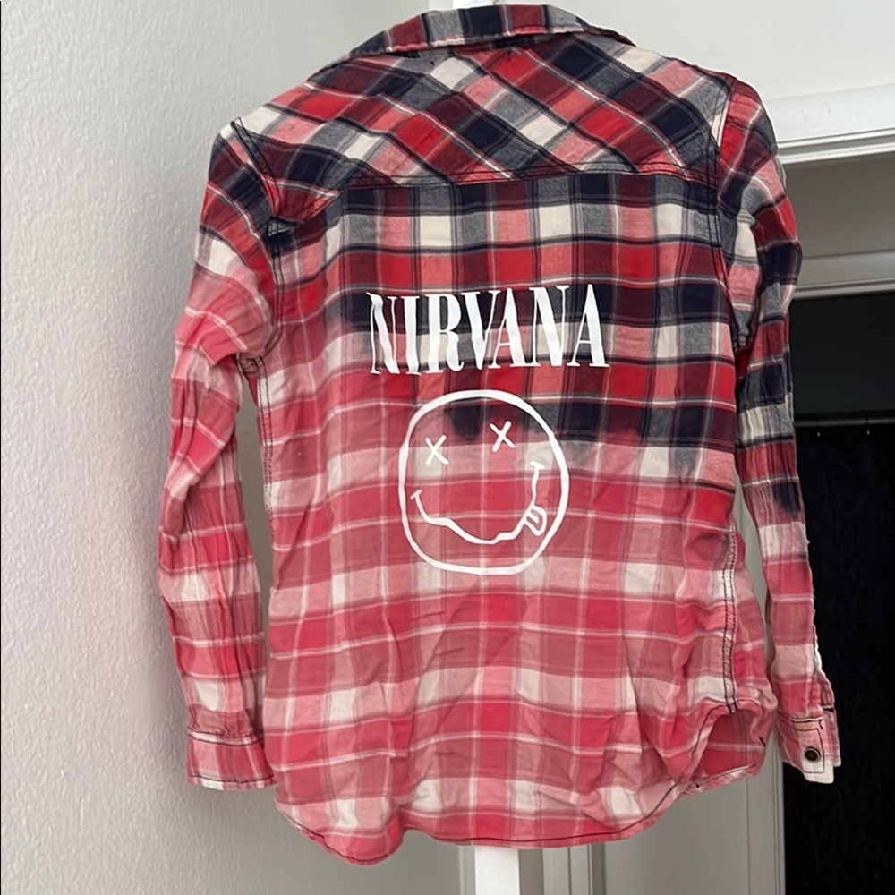 Nirvana Plaid Shirt in Red and Blue